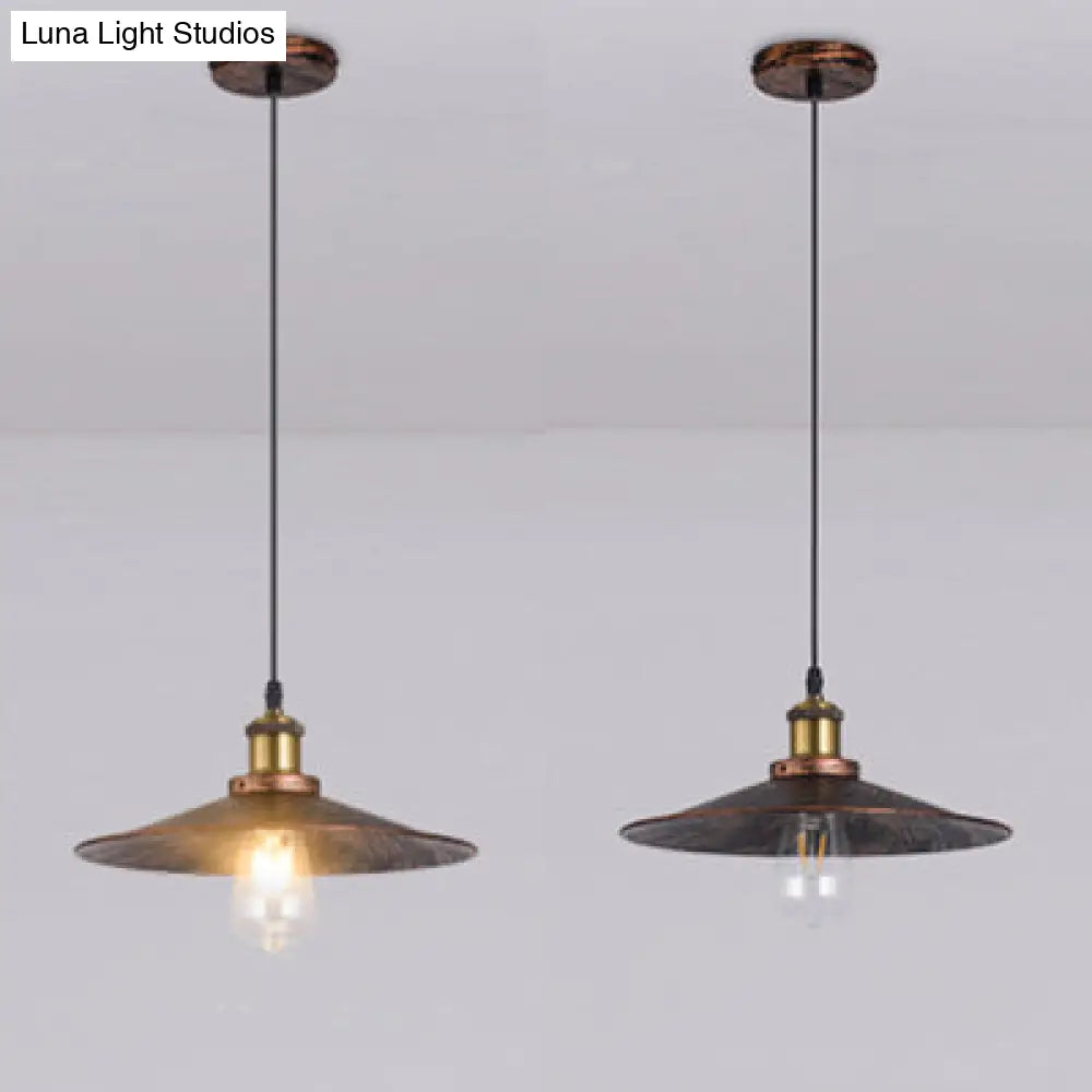 Industrial Rustic Flared Shade Pendant Light Fixture – 1 Indoor Ceiling Lamp