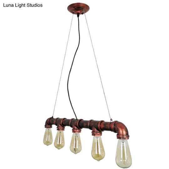 Industrial Rustic Water Pipe Island Chandelier Light Fixture