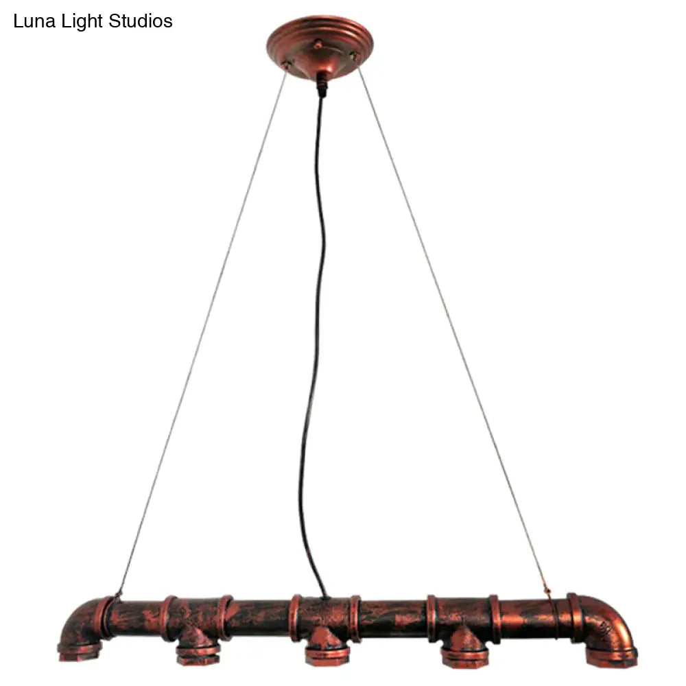 Industrial Rustic Water Pipe Island Chandelier Light Fixture