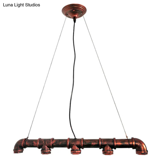 Industrial Rustic Water Pipe Island Chandelier Light Fixture