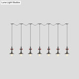 Industrial Saucer Iron Tandem Pendant Lamp In Black - 3/5/7-Bulb Restaurant Lighting Solution