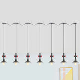 Industrial Saucer Iron Tandem Pendant Lamp In Black - 3/5/7-Bulb Restaurant Lighting Solution 7 /