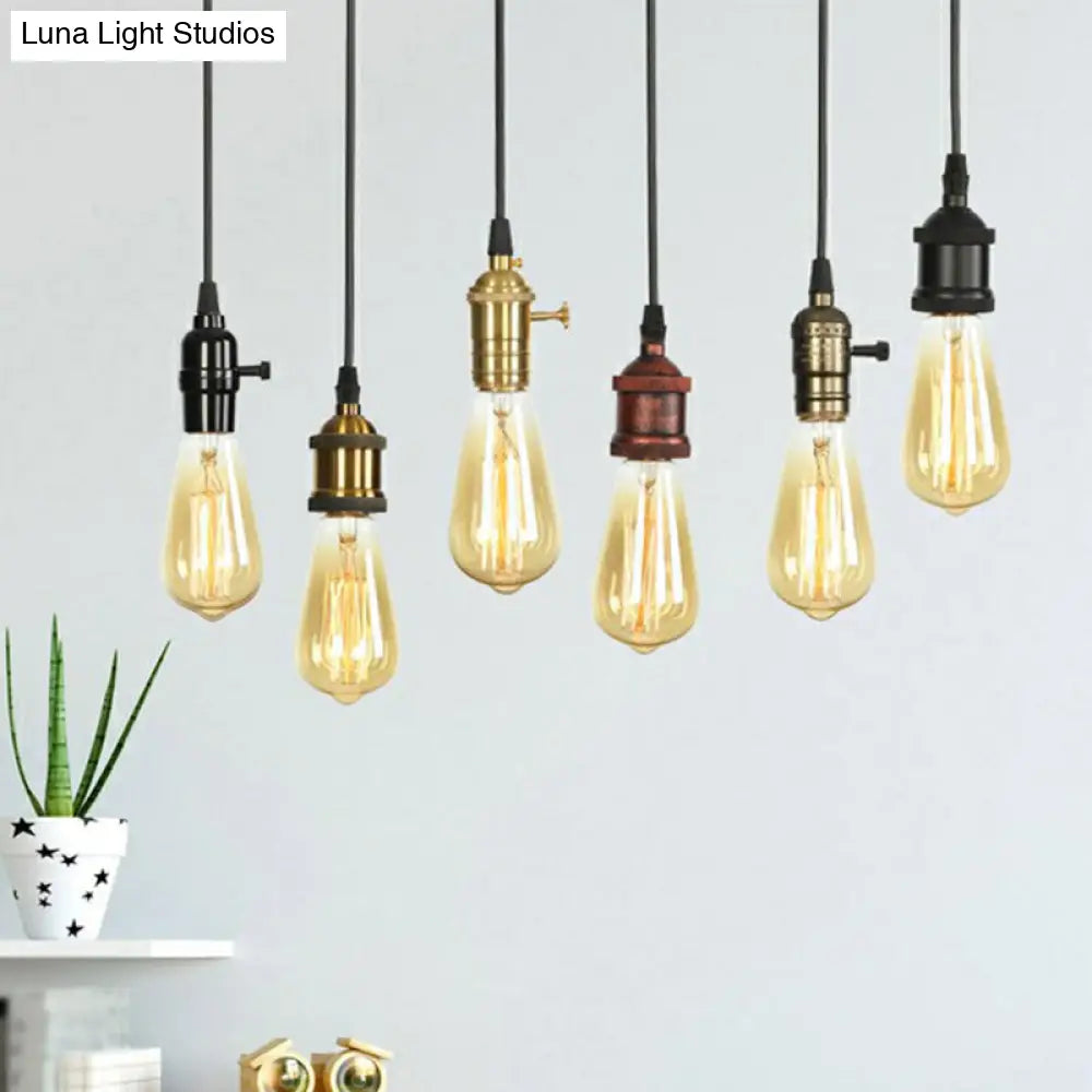 Industrial Single Edison Bulb Pendant Light With Aluminum Socket - Black