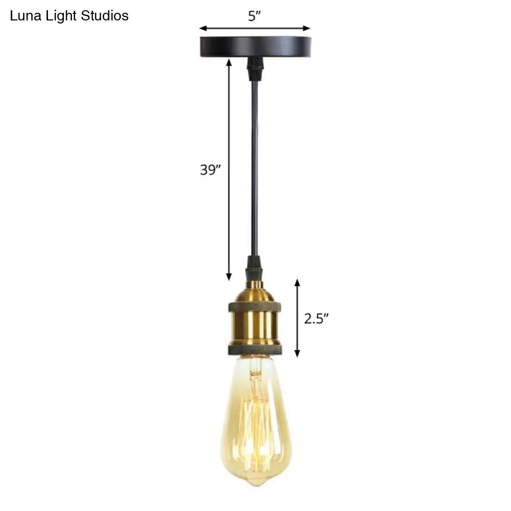 Industrial Single Edison Bulb Pendant Light With Aluminum Socket - Black / O