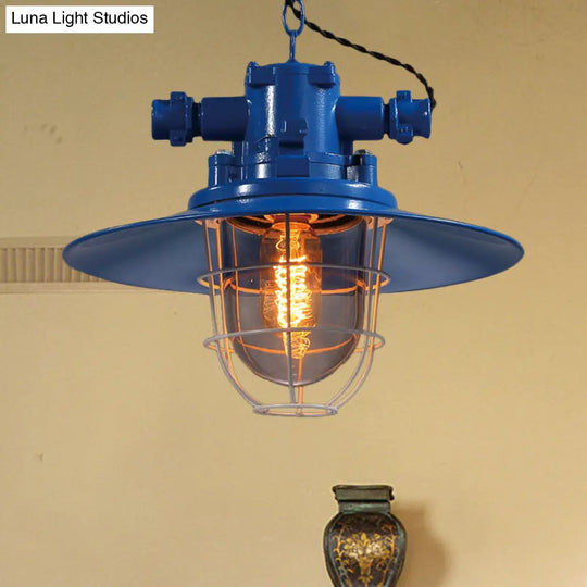 Industrial Cone Shade Pendant Lighting For Dining Room - Single Light Hanging Ceiling Fixture In