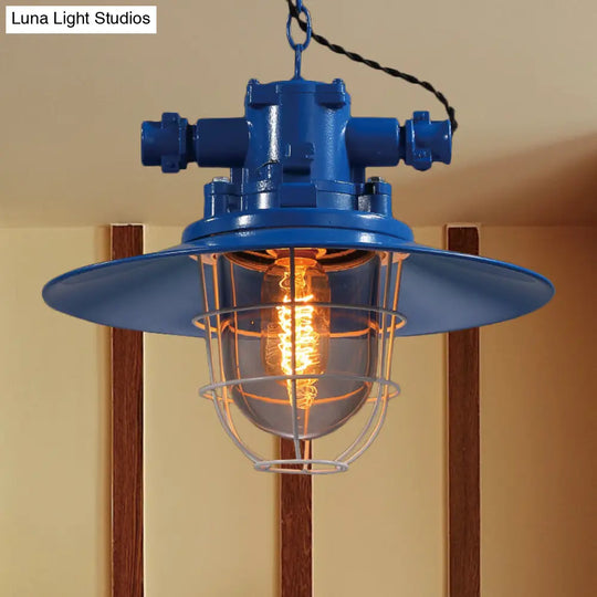 Industrial Cone Shade Pendant Lighting For Dining Room - Single Light Hanging Ceiling Fixture In