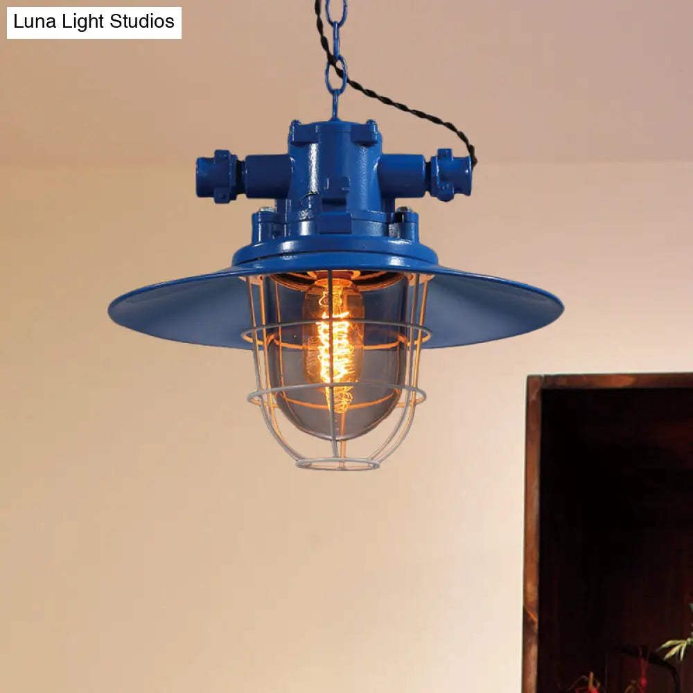 Industrial Cone Shade Pendant Lighting For Dining Room - Single Light Hanging Ceiling Fixture In