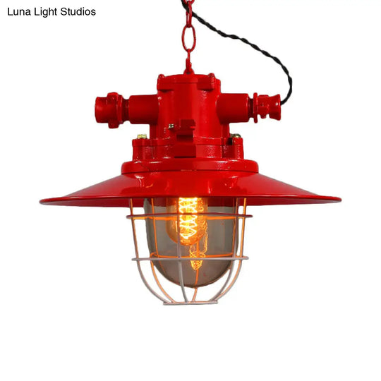 Industrial Cone Shade Pendant Lighting For Dining Room - Single Light Hanging Ceiling Fixture In