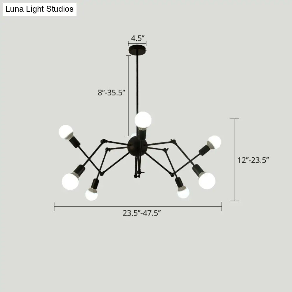 Spider Metal Chandelier: Modern Industrial Pendant Lighting For Clothing Shops And Commercial Spaces