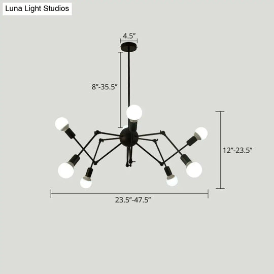 Spider Metal Chandelier: Modern Industrial Pendant Lighting For Clothing Shops And Commercial Spaces