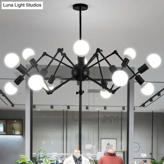 Industrial Spider Chandelier With Open Bulb Design For Clothing Shops