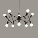 Industrial Sputnik Chandelier For Bar Or Coffee Shop 10 / Black