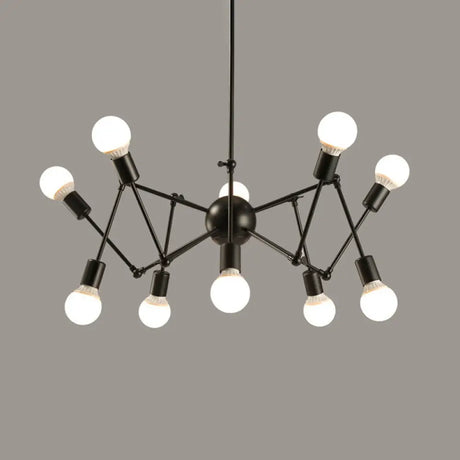 Industrial Sputnik Chandelier For Bar Or Coffee Shop 10 / Black