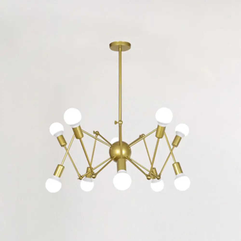 Industrial Sputnik Chandelier For Bar Or Coffee Shop 10 / Gold