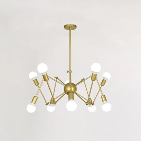 Industrial Sputnik Chandelier For Bar Or Coffee Shop 10 / Gold