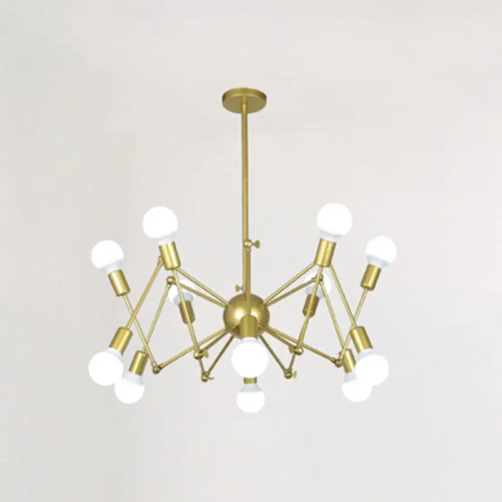 Industrial Sputnik Chandelier For Bar Or Coffee Shop 12 / Gold