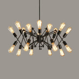 Industrial Sputnik Chandelier For Bar Or Coffee Shop 18 / Black