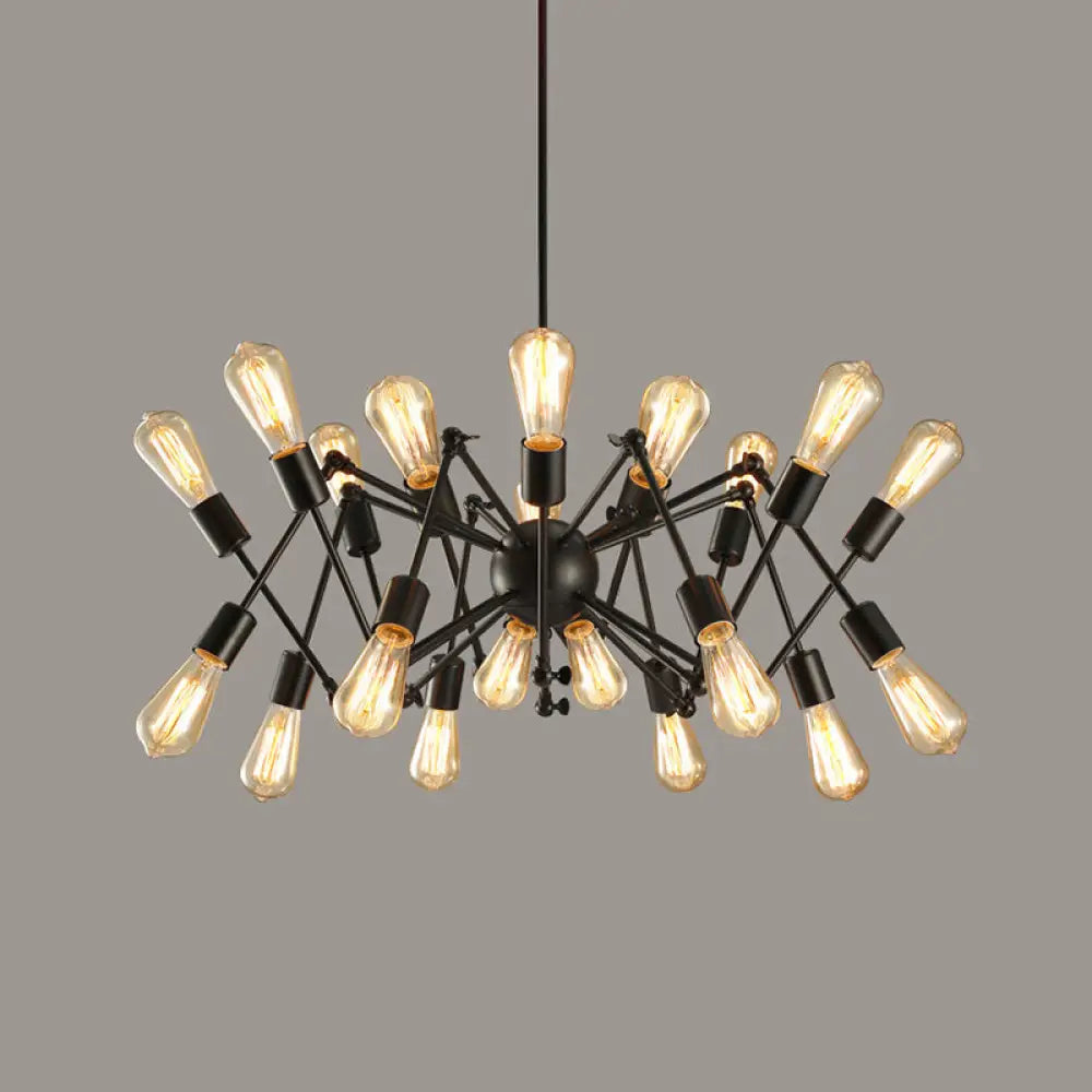 Industrial Sputnik Chandelier For Bar Or Coffee Shop 20 / Black