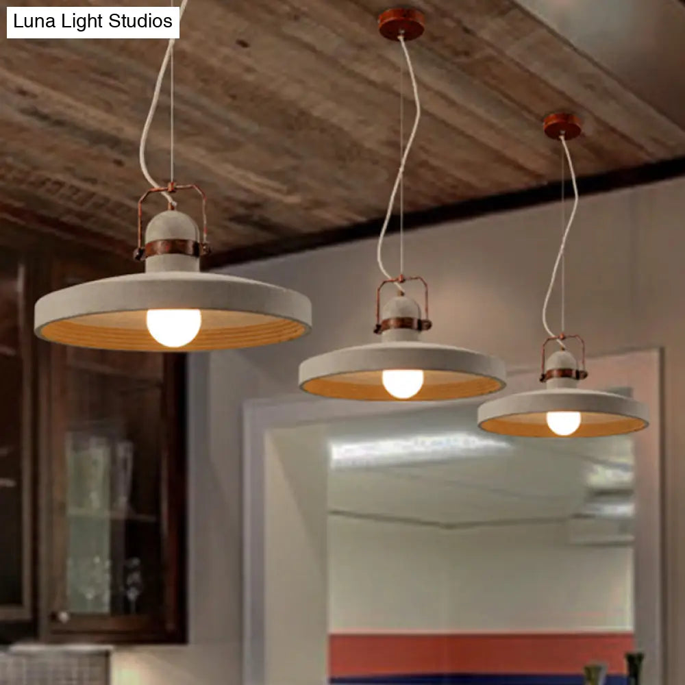 Industrial Style 1-Light Round Shade Pendant Light In Rust/Black For Kitchen Ceiling