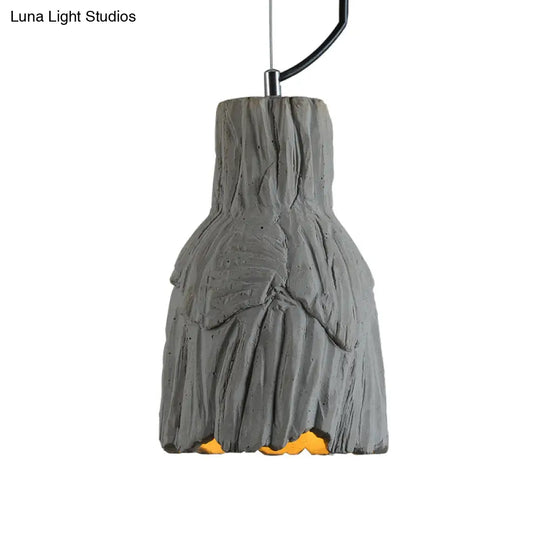 Industrial-Style Barn/Domed Ceiling Pendant Lamp In Grey 6’/12’ Wide - Cement Hanging Light Fixture