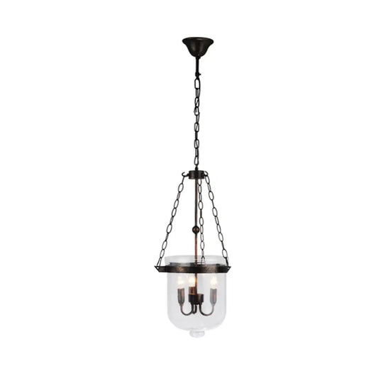 Industrial Style Black Bucket Chandelier Pendant For Dining Room Lighting Rust / 10’