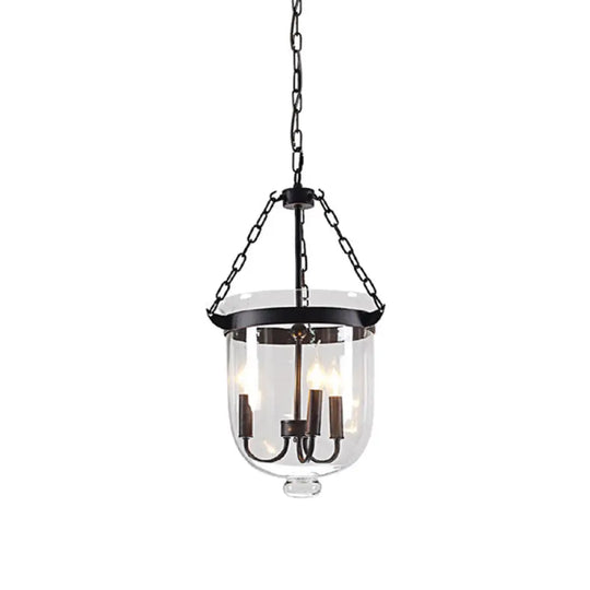 Industrial Style Black Bucket Chandelier Pendant For Dining Room Lighting Rust / 12’