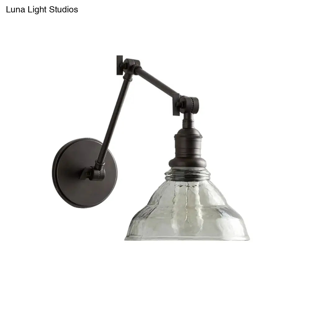 Industrial Style Black/Chrome Water Glass Wall Mounted Light Fixture - Perfect For Dining Room!