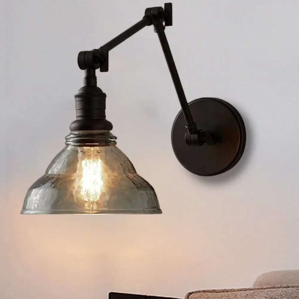 Industrial Style Black/Chrome Water Glass Wall Mounted Light Fixture - Perfect For Dining Room!