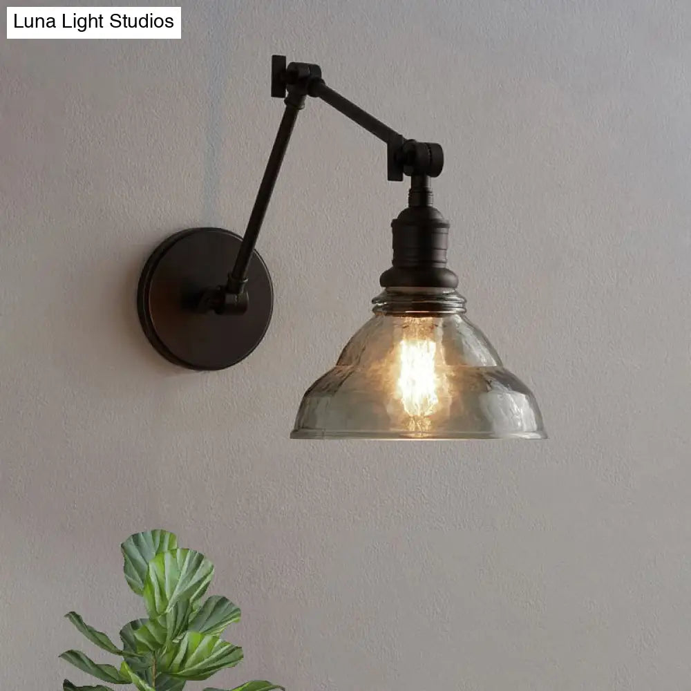 Industrial Style Black/Chrome Water Glass Wall Mounted Light Fixture - Perfect For Dining Room!