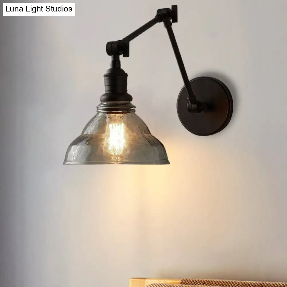 Industrial Style Black/Chrome Water Glass Wall Mounted Light Fixture - Perfect For Dining Room!