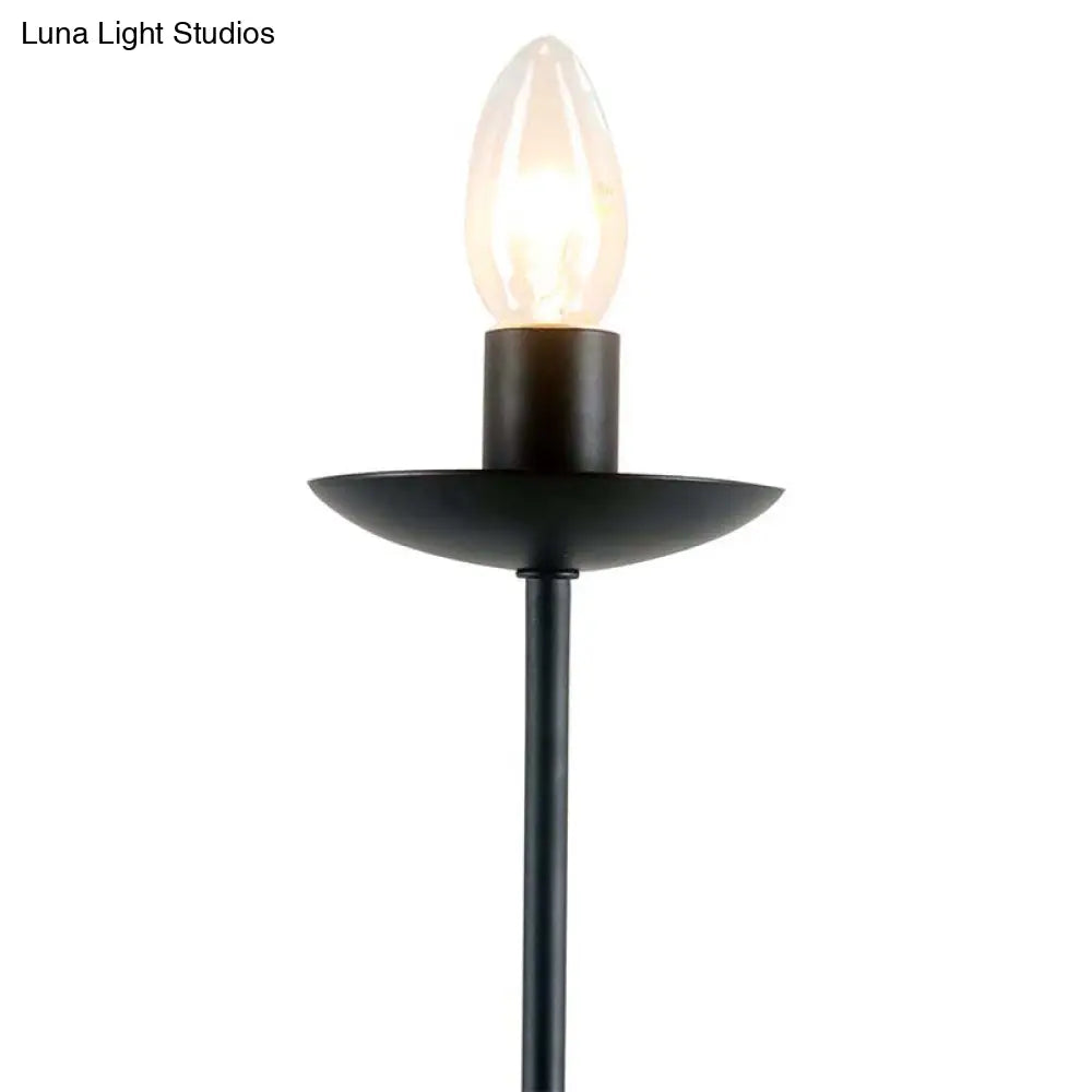 Industrial Style Black Finish Wall Sconce Light Candle Design Metal Mount 1 Bulb