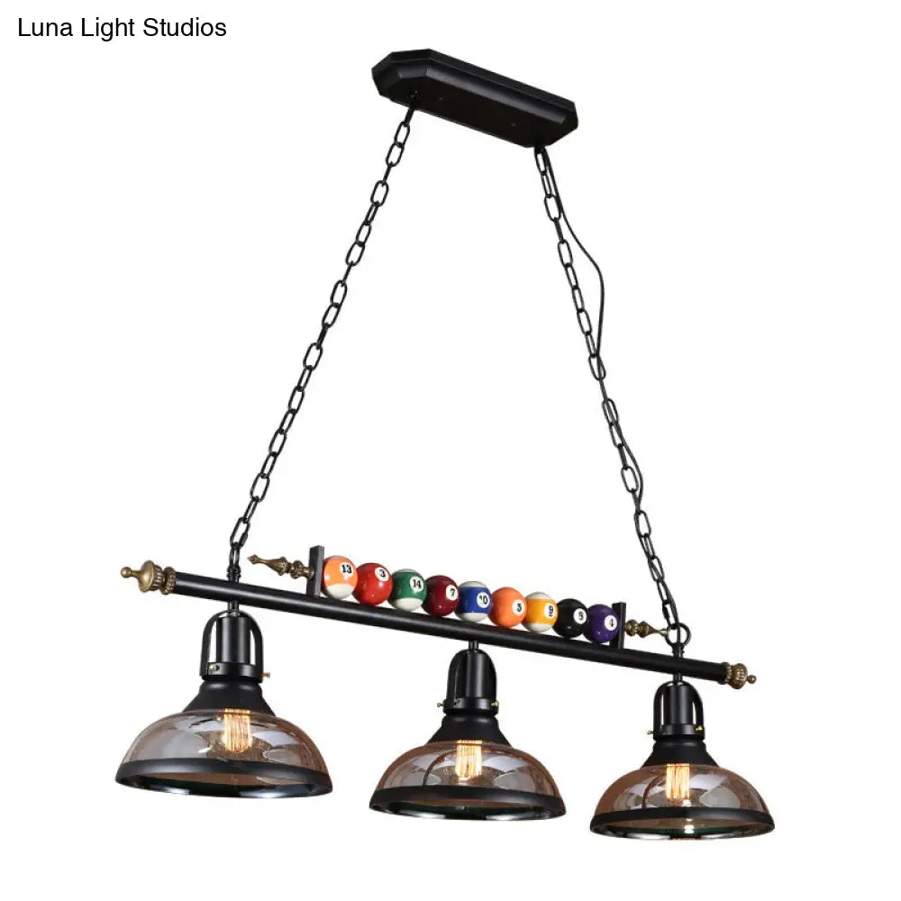 Industrial Style Black Metal Billiard Light Pendant For Restaurant Island