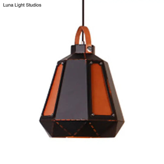 Industrial Style Metal Mesh Pendant Light With Black/White Shade - 1 8/10/14 Diameter Black / 8