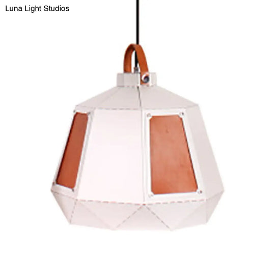 Industrial Style Metal Mesh Pendant Light With Black/White Shade - 1 8/10/14 Diameter White / 14