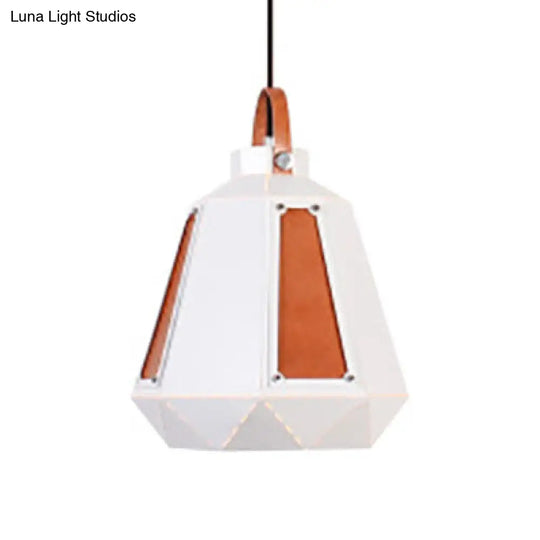 Industrial Style Metal Mesh Pendant Light With Black/White Shade - 1 8/10/14 Diameter White / 8