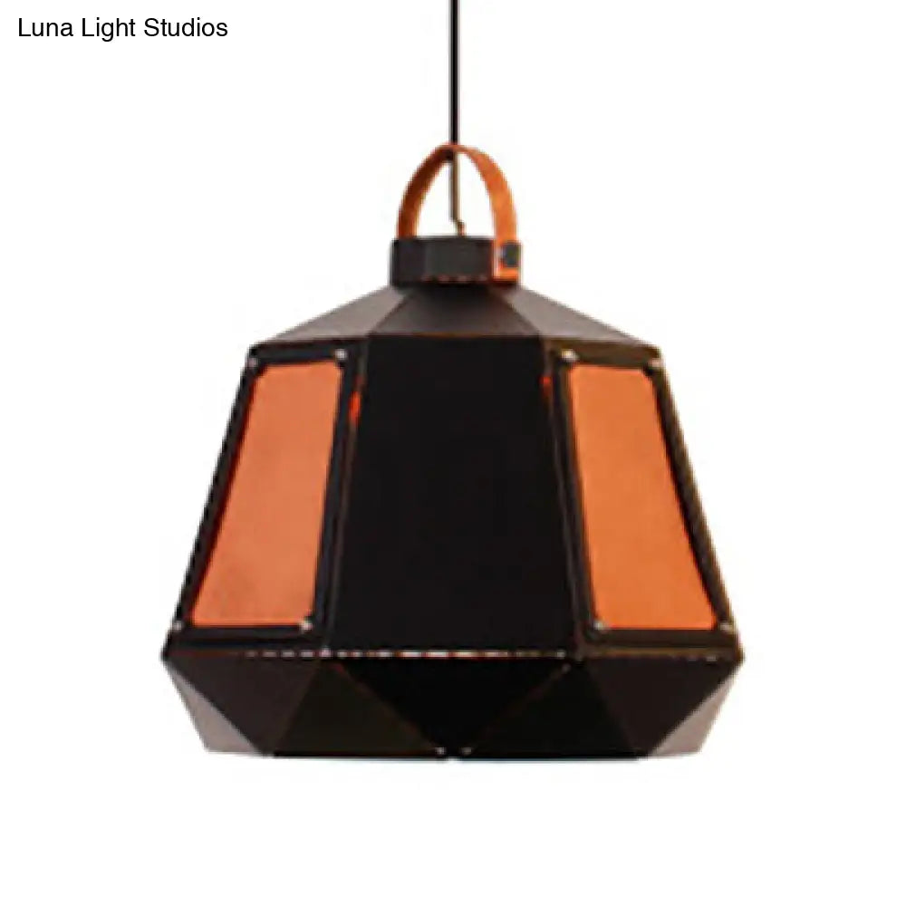 Industrial Style Metal Mesh Pendant Light With Black/White Shade - 1 8/10/14 Diameter Black / 14