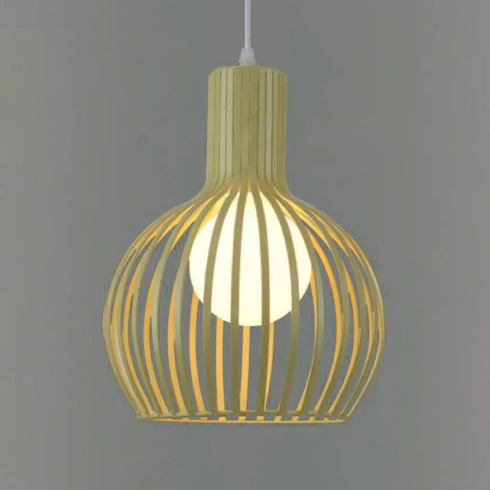 Industrial Style Ceiling Lamp - Metal Dome Cage In White/Beige 1 Bulb 8.5’/11’/15’ Wide Beige / 8.5’