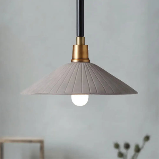 Industrial Style Conic Suspension Pendant Light With Adjustable Hanging Cord - Grey