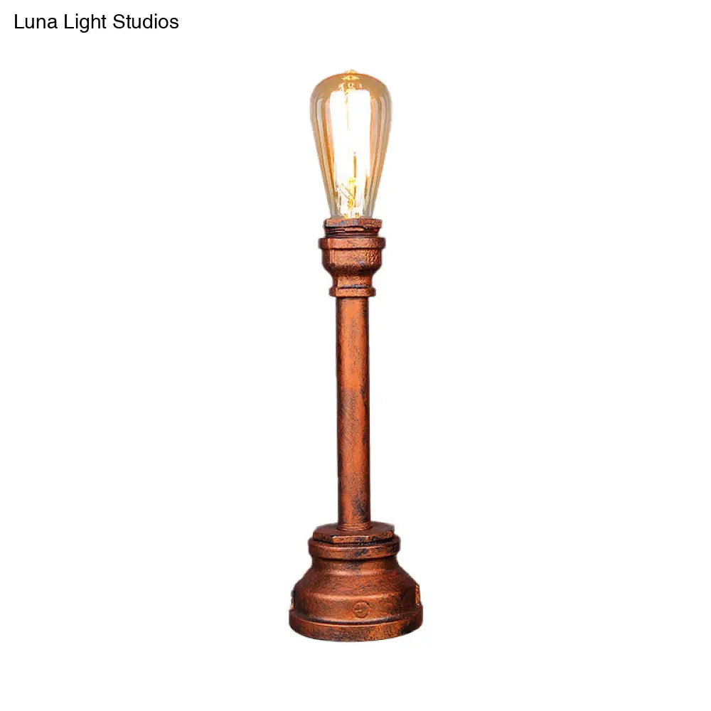 Industrial Style Copper Table Lamp With Pipe Design - Perfect For Restaurants