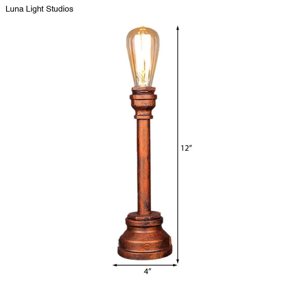 Industrial Style Copper Table Lamp With Pipe Design - Perfect For Restaurants