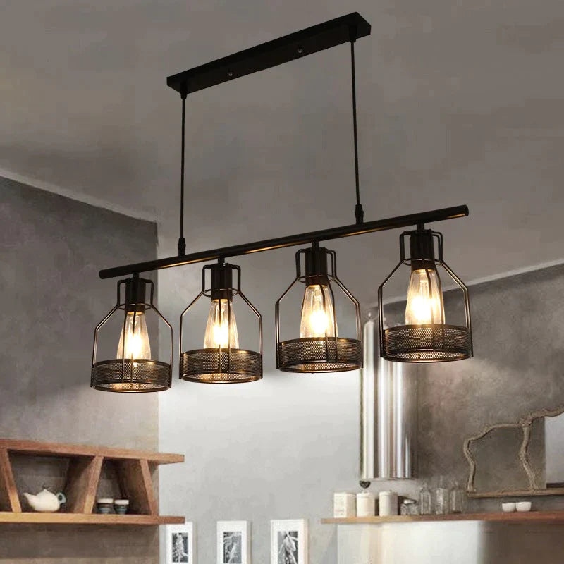 Industrial Style Creative Living Room Dining Room Bar Table Chandelier American Retro Iron Lamp Multi Head Lamp