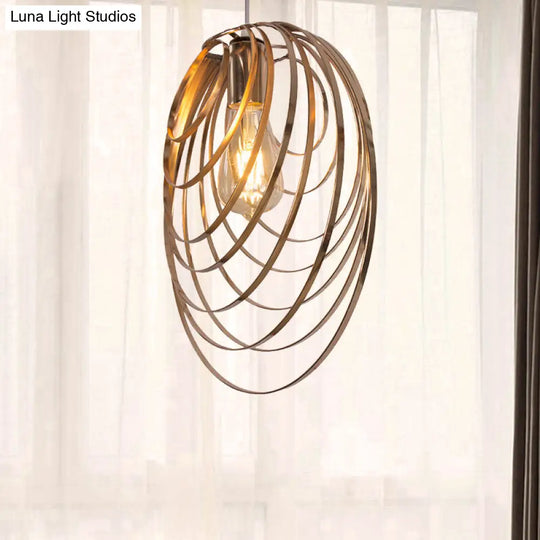 Industrial Style Metal Rings Ceiling Lamp With Golden Pendant For Coffee Shops Gold