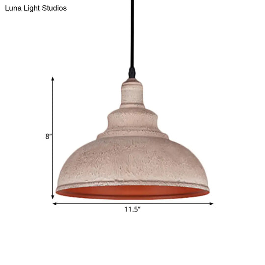 Industrial Style Gray/White Wrought Iron Dome Pendant Ceiling Light - Perfect For Restaurants