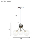 Industrial Style Hanging Chandelier Light - 13’/27.5’/34’ W Orbit Shade Amber/Clear/Smoke