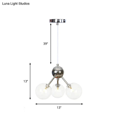 Industrial Style Hanging Chandelier Light - 13’/27.5’/34’ W Orbit Shade Amber/Clear/Smoke