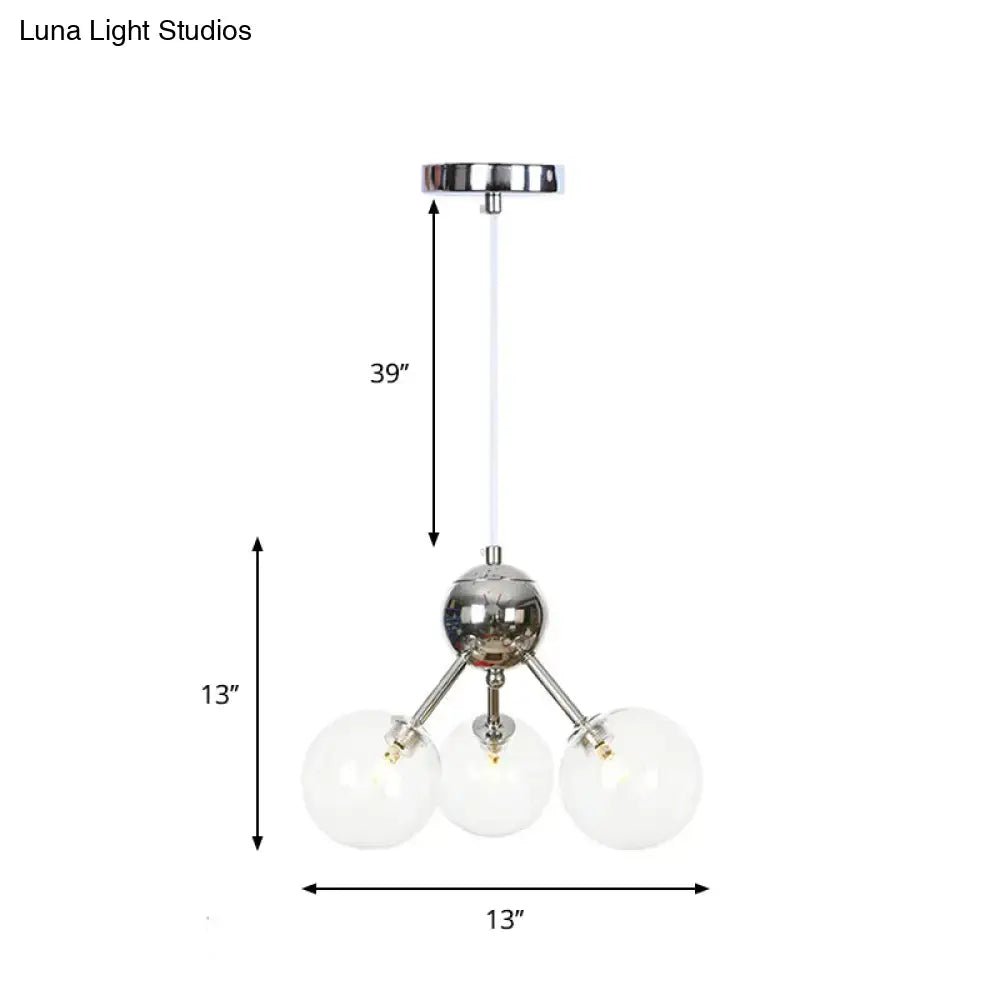 Industrial Style Hanging Chandelier Light - 13’/27.5’/34’ W Orbit Shade Amber/Clear/Smoke