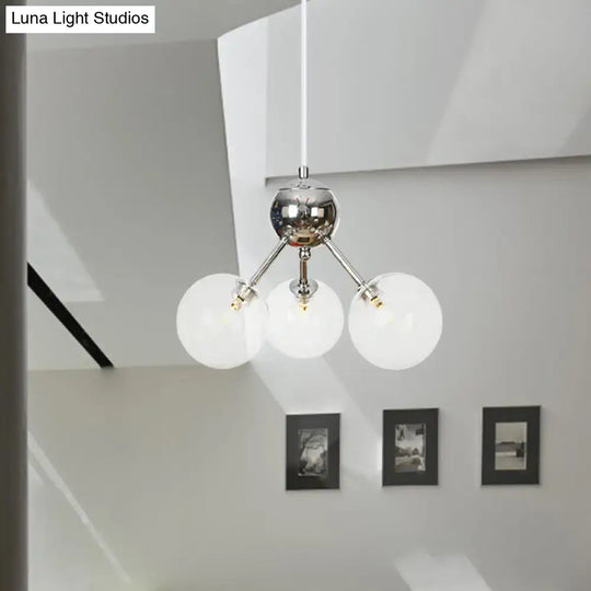 Industrial Style Hanging Chandelier Light With Amber/Clear/Smoke Gray Glass In 3/9/12 Lights -