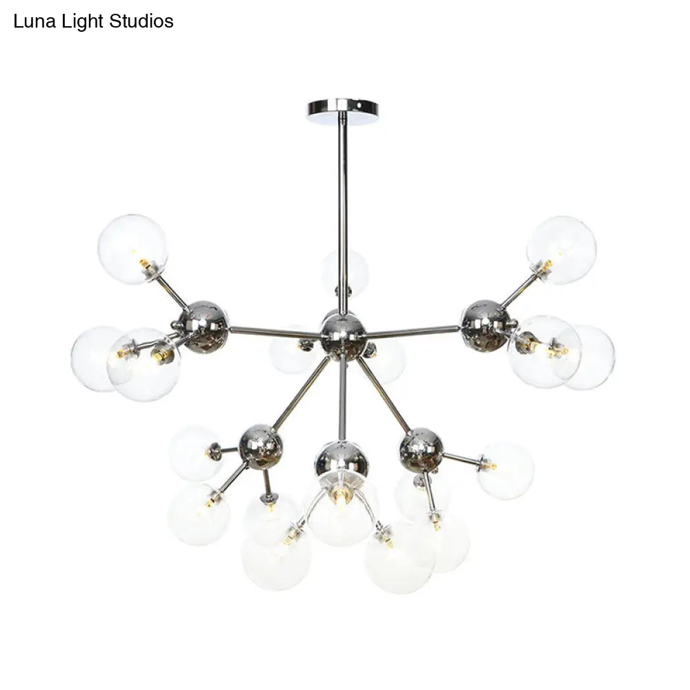 Industrial Style Hanging Chandelier Light With Amber/Clear/Smoke Gray Glass In 3/9/12 Lights -