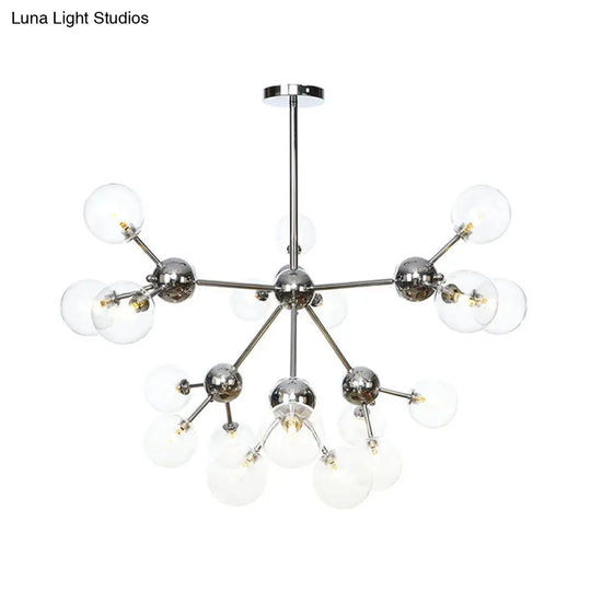 Industrial Style Hanging Chandelier Light With Amber/Clear/Smoke Gray Glass In 3/9/12 Lights -