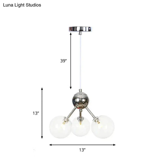 Industrial Style Hanging Chandelier Light With Amber/Clear/Smoke Gray Glass In 3/9/12 Lights -